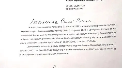 Pierwsza prezes SN skierowała pismo do prezes Trybunału Konstytucyjnego 