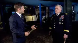 General Mark Milley speaking with TVN24's Jan Niedziałek