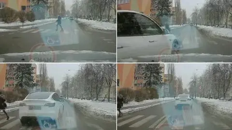 Kierowca wyprzedzał na przejściu dla pieszych, po którym przechodziła piesza
