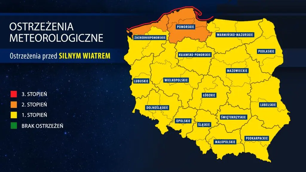 Orkan "Barbara" nad Polską. Masowa awaria na Pomorzu