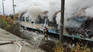 Pożar wagonu na stacji PKP w Kielcach