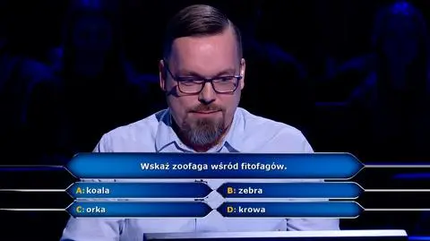 Pytanie w "Milionerach" o zoofaga wśród fitofagów za pięć tysięcy złotych