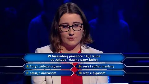 Pytanie z "Milionerów" o piosenkę "Pije Kuba do Jakuba"