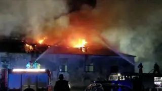 Pożar kompleksu budynków w Bornem Sulinowie
