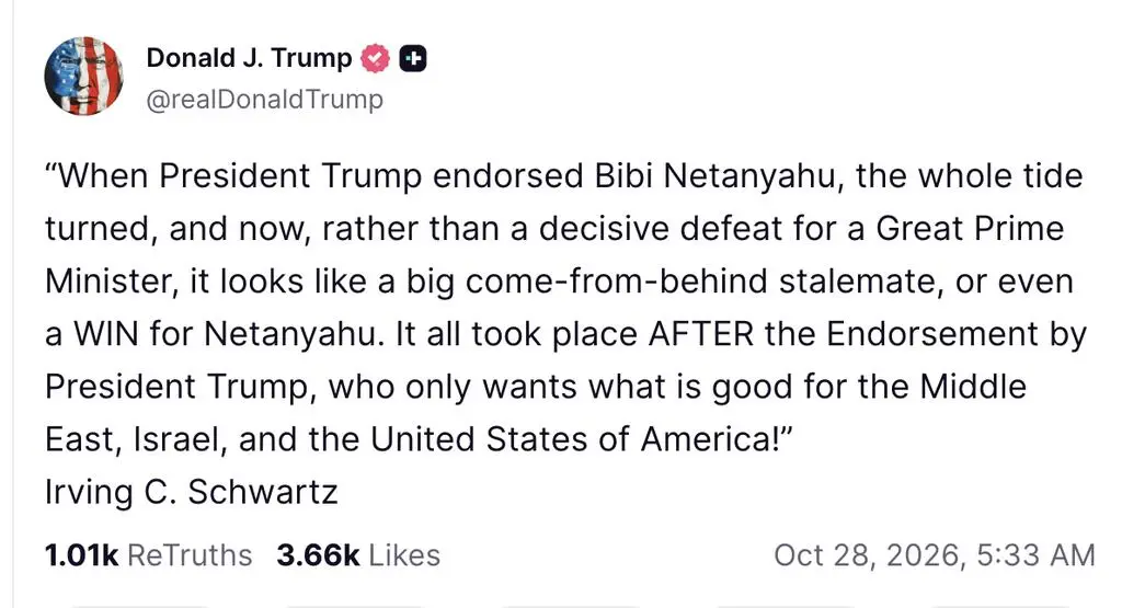 Wpis Donalda Trumpa