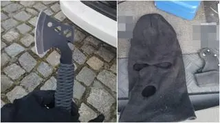 Topór i kominiarka znalezione w samochodzie