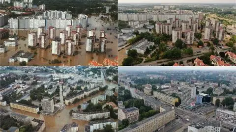 Wrocław w czasie powodzi w 1997 roku i obecnie 