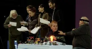 Próba do spektaklu z udziałem uchodźczyń w Teatrze Śląskim  