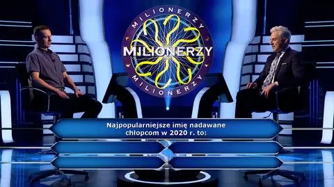 Pytanie z "Milionerów" o najpopularniejsze imię nadawane chłopcom w 2020 r.