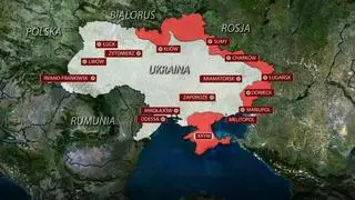 Miejsca ataków i rejony aktywności rosyjskich wojsk. Sytuacja w sobotę 26 lutego