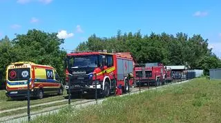 Pożar samochodów w Mazewie