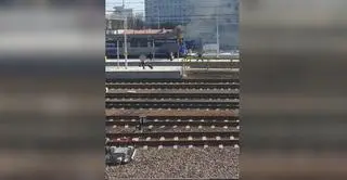 Pożar lokomotywy na dworcu w Olsztynie