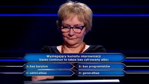 "Milionerzy": pytanie za ćwierć miliona o basso continuo