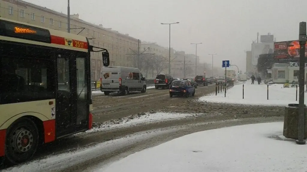 Trudne warunki jazdy w Gdańsku 