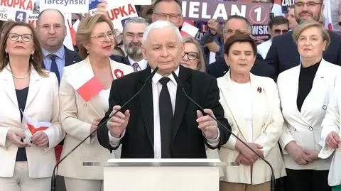 Mariusz Kamiński, Maciej Wąsik, Jacek Kurski, Daniel Obajtek. PiS prezentuje kandydatów do Parlamentu Europejskiego