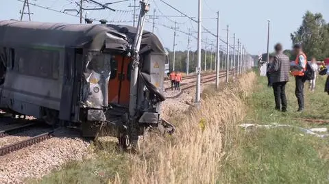 Wykolejony pociąg Sokolniki Suche