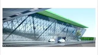 Wizualizacja nowego terminalu krakowskiego lotniska