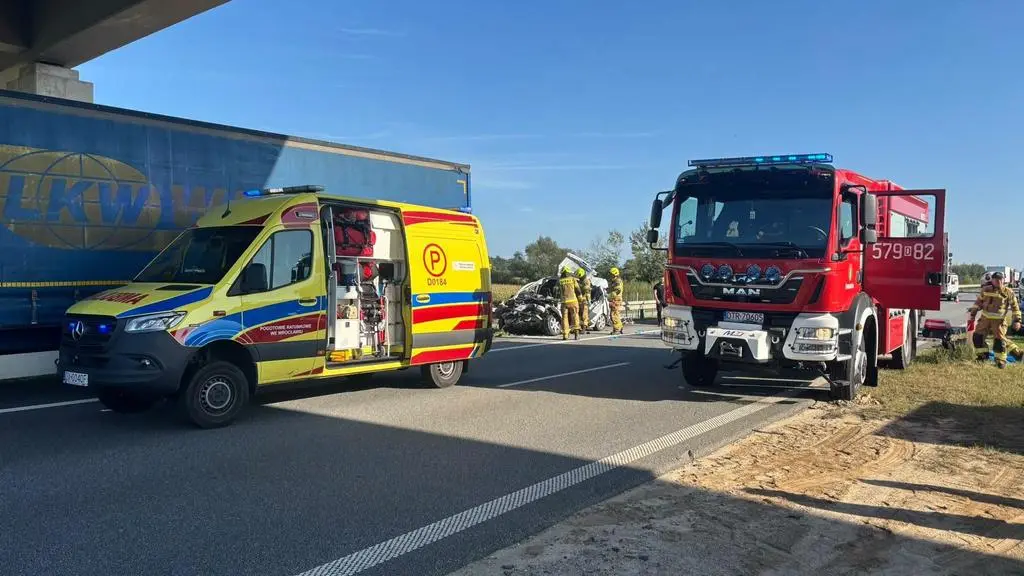 Wypadek na S5 na Dolnym Śląsku