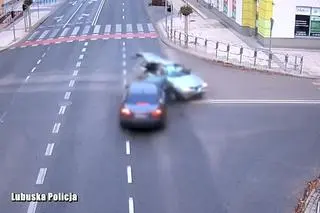 Wypadek w Zielonej Górze zarejestrowała kamera