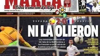 Hiszpańska "Marca": "Hiszpańska tiki taka zmusiła Francuzów do biegania za piłką jak kury bez głów"