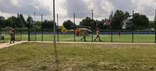 Na szkolnym boisku lądował śmigłowiec 