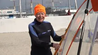 Piotr Dudek has been windsurfing for 40 years and is known by the nickname "Junior"