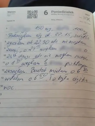 Kartka z dziennika snu