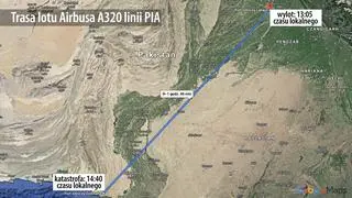 Trasa lotu Airbusa A320 linii PIA