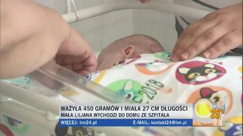 Mała Lilianna wychodzi do domu ze szpitala