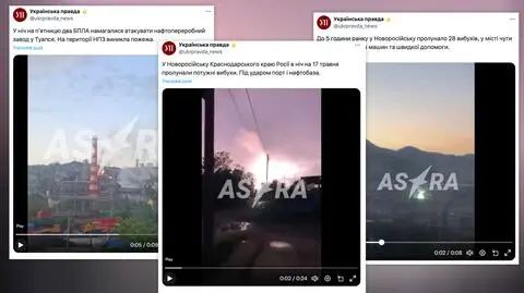 Ogień w rafinerii, dziesiątki eksplozji, brak prądu. Media o atakach w Rosji