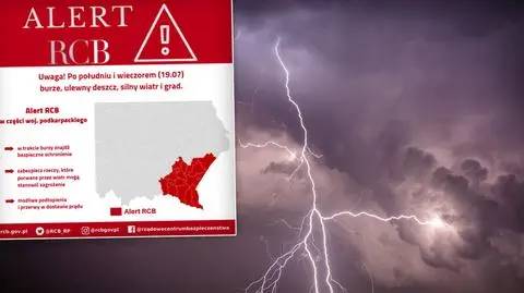 Alert RCB: znajdź schronienie, zabezpiecz rzeczy