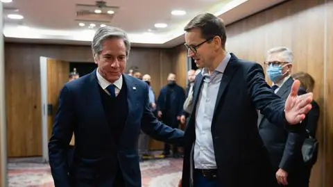 Premier Mateusz Morawiecki spotkał się z sekretarzem stanu USA Antonym Blinkenem