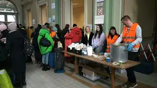 Crowds at Przemyśl railway station