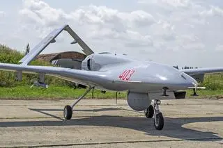 One of Ukrainian Army's Bayraktar BT2 drones