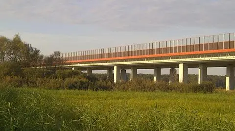 Zdjęcie poglądowe wiaduktu z autostrady A1 między węzłami Piątek i Kutno Wschód, nad pradoliną rzek: Bzury i Neru 
