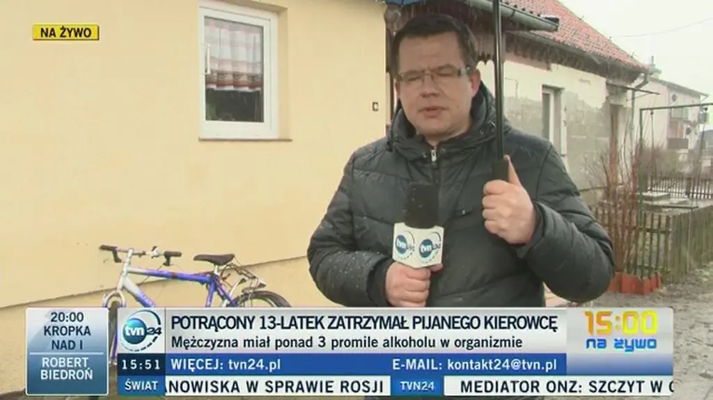 Potrącony 13-latek zatrzymał pijanego kierowcę