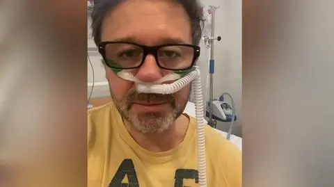 Andrzej Piaseczny podłączony pod aparaturę tlenową. Pokazał nagranie ze szpitala
