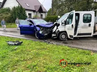 Wypadek w Sosnowicach pod Wadowicami