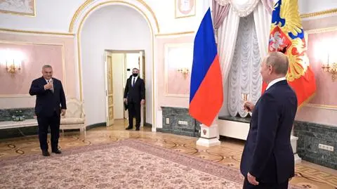 Viktor Orban spotkał się z Władimirem Putinem na Kremlu. Zdjęcie z 1 lutego 2022 roku 