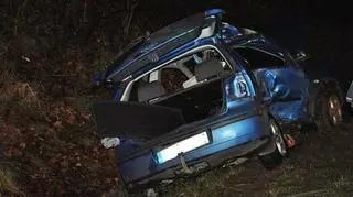 VW Polo stracił panowanie nad pojazdem