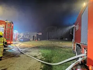 Pożar lakierni w Droglewie
