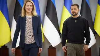 Premier Estonii Kaja Kallas w czasie spotkania z Wołodymyrem Zełenskim 