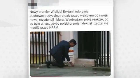 Nowy premier Wielkiej Brytanii "odprawia duchowe rytuały"? Tak, ale to stare nagranie