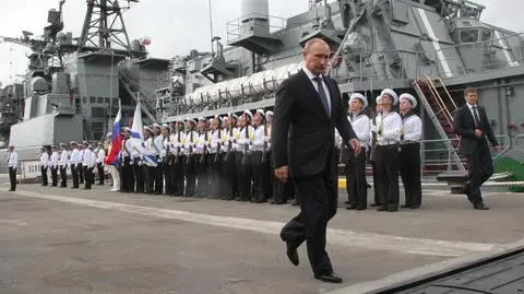 Władimir Putin wizytuje Flotę Czarnomorską. Zdjęcie archiwalne