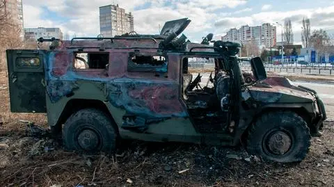Burnt Russian AFV "Tiger" Kharkiv