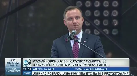 Całe przemówienie Andrzeja Dudy podczas obchodów 60. rocznicy Poznańskiego Czerwca
