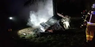 Wypadek na drodze powiatowej koło Jaświł (Podlaskie)