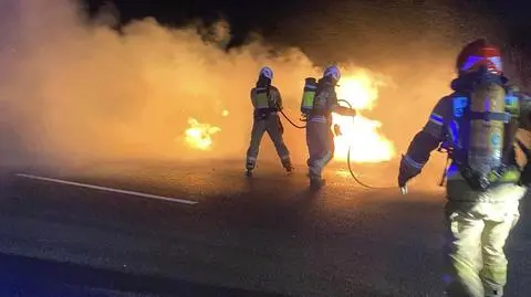 Pożar na autostradzie A4