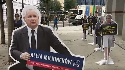 Platforma Obywatelska prezentuje aleję milionerów PiS