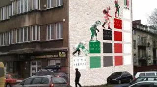 Ewolucja człowieka na budynku - wizualizacja projektu